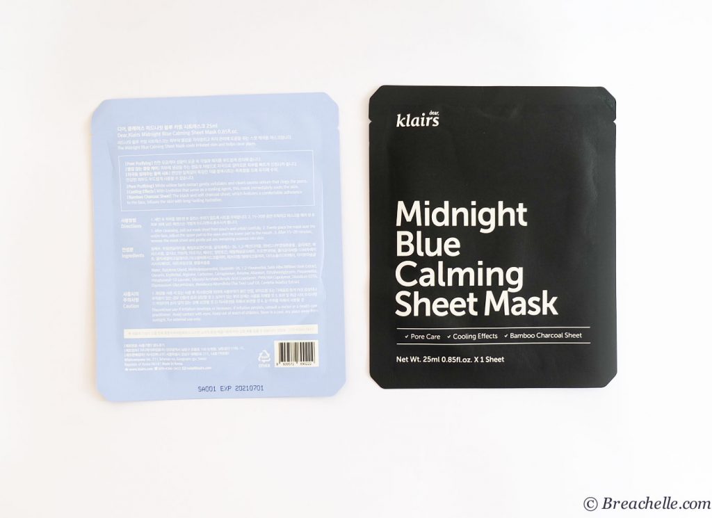 REVIEW | Klairs Midnight Blue Calming Sheet Mask - Beauty Memo